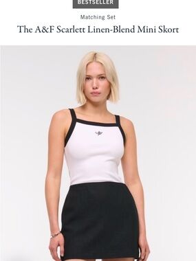 Abercrombie & Fitch Linen Blend Mini Skort